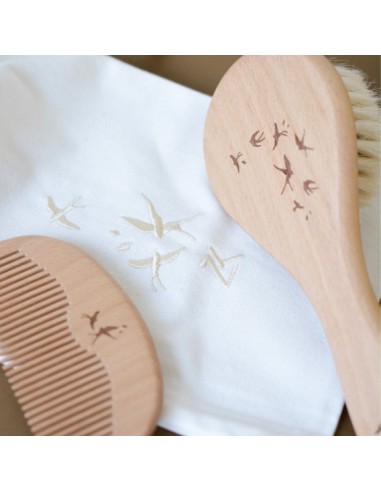 Mon Premier Set Brosse et Peigne en bois -...