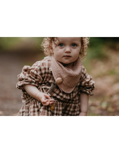 Bavoir Bandana en coton Biologique Rose Blush -...