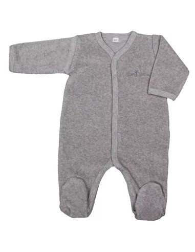 Pyjama Velours Gris Mélangé Coton biologique