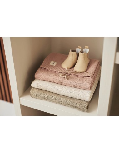 Couverture en maille tricoté Grain Knit Vert...