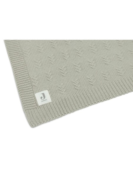 Couverture en maille tricoté Grain Knit Vert Olive 75x100cm