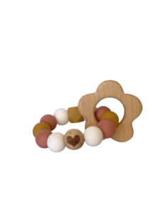 Jouet de dentition Fleur bois et silicone