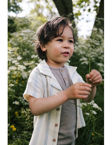 Ensemble T-shirt Taupe et Short Taupe en Coton Bio