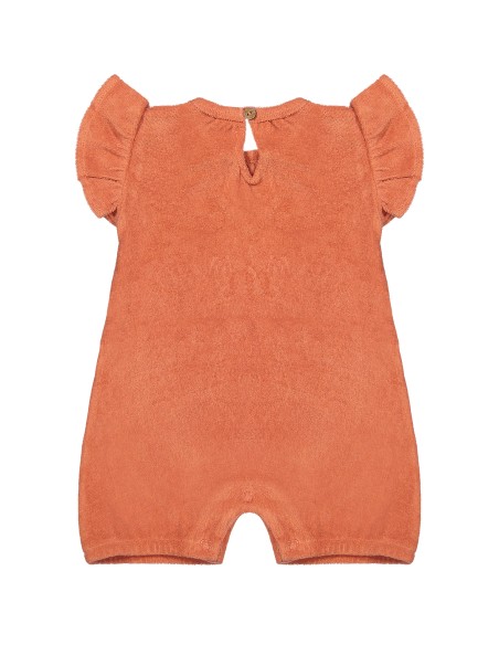 Barboteuse en éponge Abricot en Gratté de Coton Bio