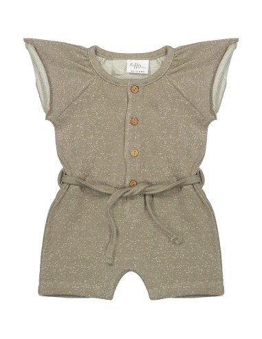 Combinaison Short Taupe Mélangé en Coton Bio