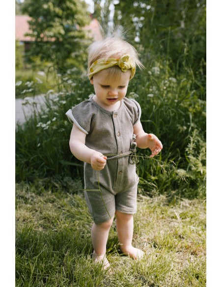 Combinaison Short Taupe Mélangé en Coton Bio