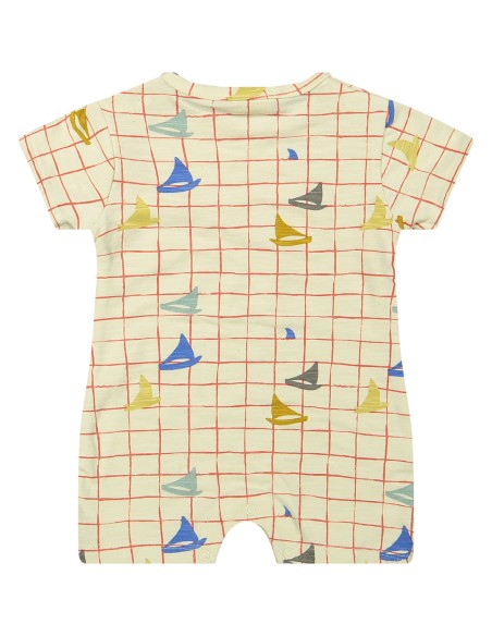 Barboteuse Combinaison Short Bateaux en coton bio