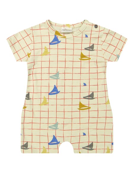 Barboteuse Combinaison Short Bateaux en coton bio