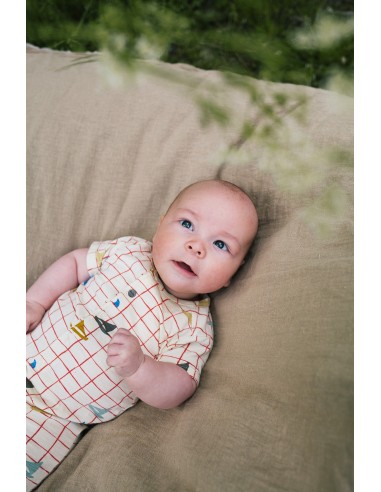 Barboteuse Combinaison Short Bateaux en coton bio