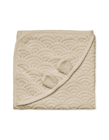 Cape de bain en coton biologique Beige Almond