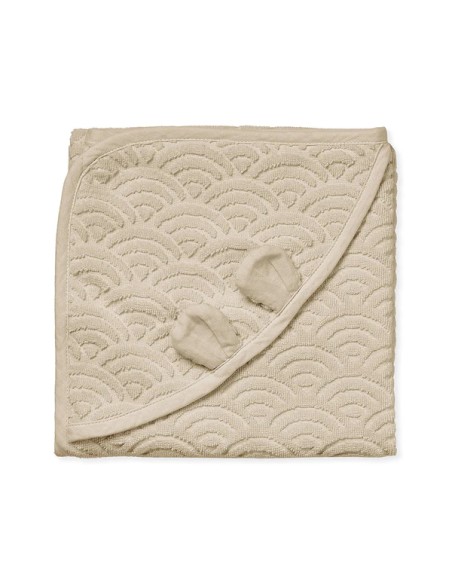 Cape de bain en coton biologique Beige Almond