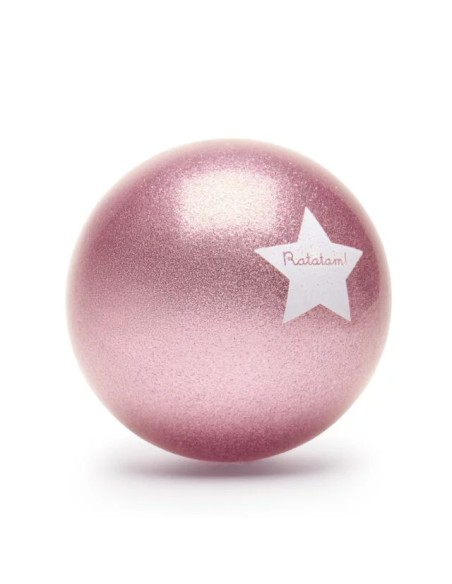 Grand Ballon Pailleté Rose Chat 22 cm - Ratatam