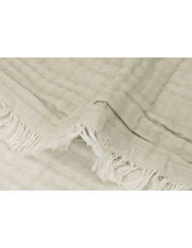 Couverture à franges en mousseline de coton bio...