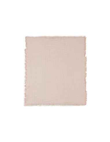 Couverture à franges en mousseline de coton bio...