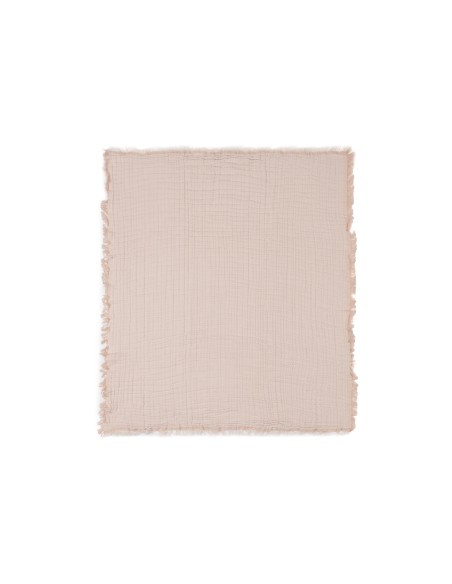 Couverture à franges en mousseline de coton bio Moonstone 75 x 100 cm