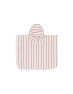 Poncho de bain en coton biologique Rayé Rose