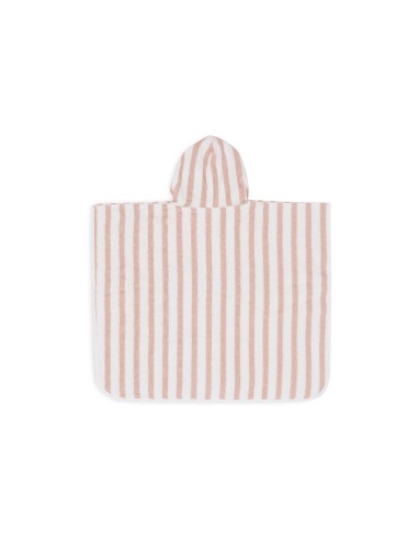 Poncho de bain en coton biologique Rayé Rose
