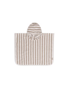 Poncho de bain en coton biologique Rayé Olive