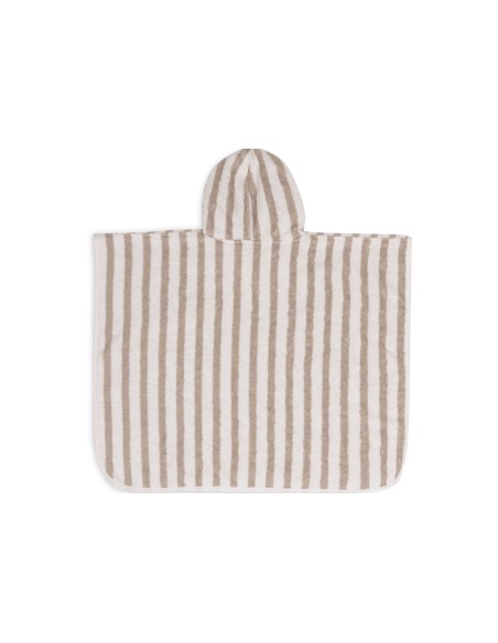 Poncho de bain en coton biologique Rayé Olive