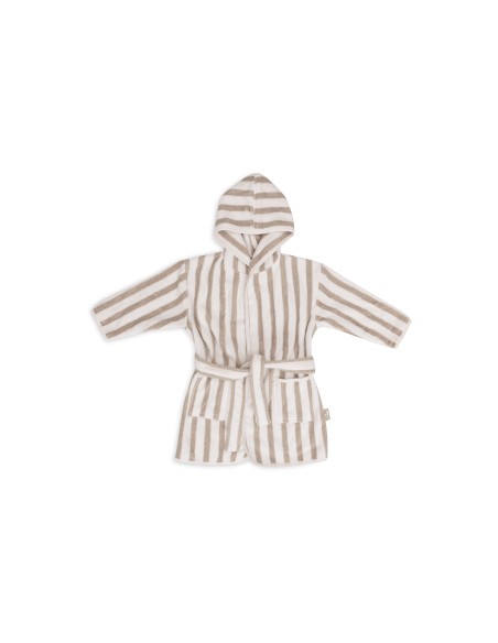 Peignoir de bain en coton biologique Rayé Olive