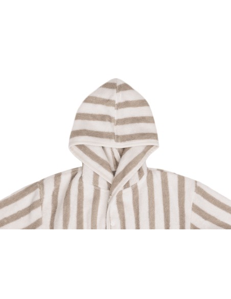 Peignoir de bain en coton biologique Rayé Olive