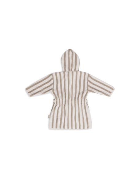 Peignoir de bain en coton biologique Rayé Olive