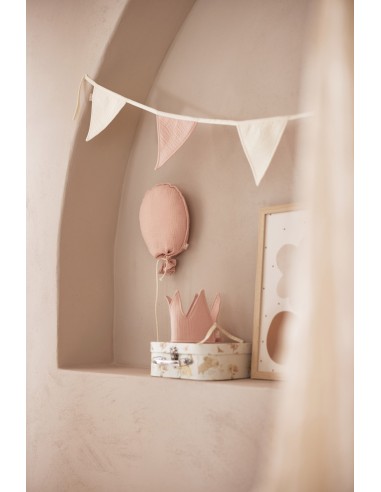 Guirlande de Fanions Party Rose et Ivoire