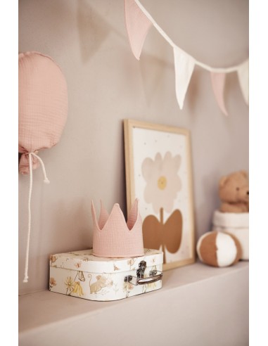 Guirlande de Fanions Party Rose et Ivoire