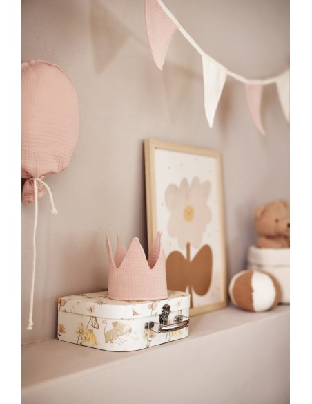 Guirlande de Fanions Party Rose et Ivoire