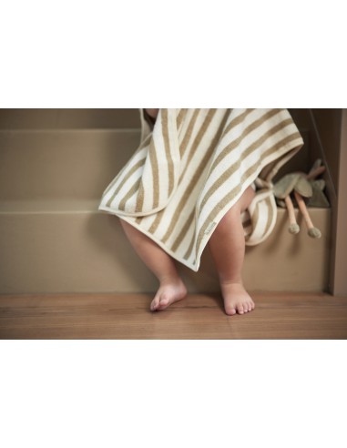 Peignoir de bain en coton biologique Rayé Olive