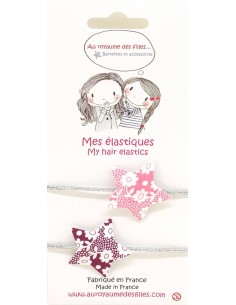 Lot de 2 élastiques argent étoile liberty Marguerites -...