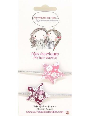 Lot de 2 élastiques argent étoile liberty Marguerites - Royaume des Filles