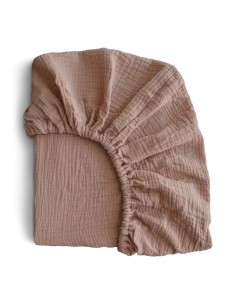 Drap housse Gaze de coton Mushie 60 x 120 cm Beige Natural 2