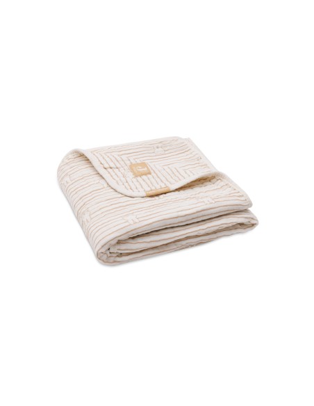 Couverture en gaze de coton Miffy Stripe Biscuit 75x100cm