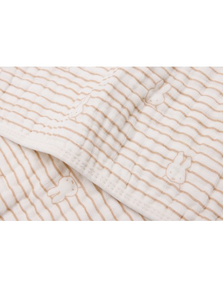 Couverture en gaze de coton Miffy Stripe Biscuit 75x100cm