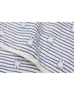 Couverture en gaze de coton Miffy Stripe Navy 75x100cm 2