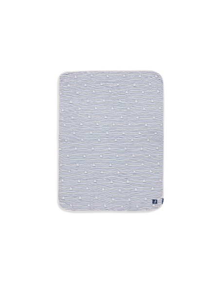 Couverture en gaze de coton Miffy Stripe Navy 75x100cm