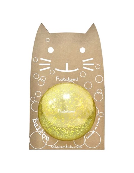 Ballon Pailleté Jaune Bulles 15 cm - Ratatam