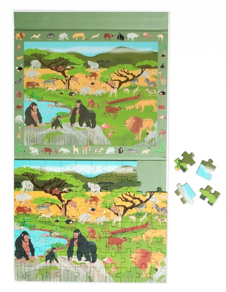 Livre Puzzle Magnétique Animaux de la Savane