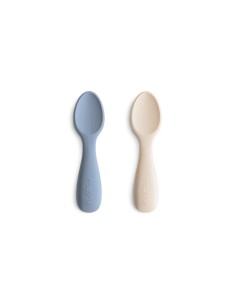 Mini Cuillères d'apprentissage Mushie (x2) en silicone...