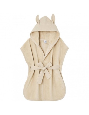 Poncho de bain Lapin en Bambou & Gaze coton Biscuit