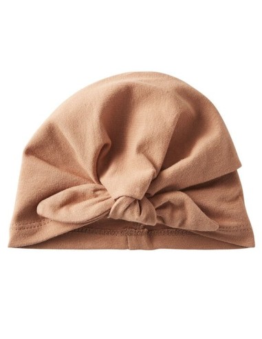 Bonnet Turban de Naissance Noisette