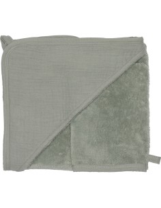 Cape de bain & Gant de toilette Coton Bambou Vert de Gris