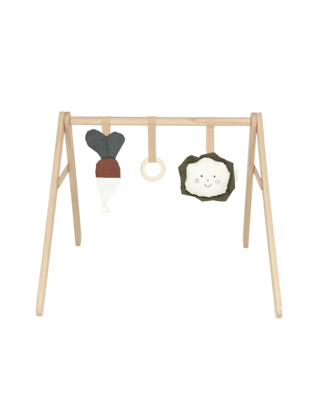 Arche d'éveil en bois et jouets à suspendre Playground Veggie légumes