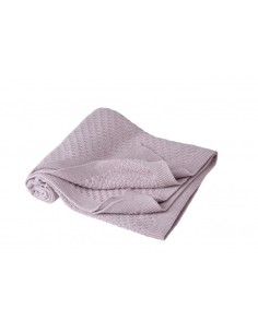 Couverture Ajour tricotée en coton biologique Gris 90 x...