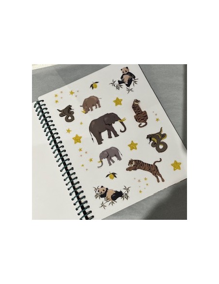 Cahier de Stickers - jeux d'autocollants réutilisables pour enfant Green