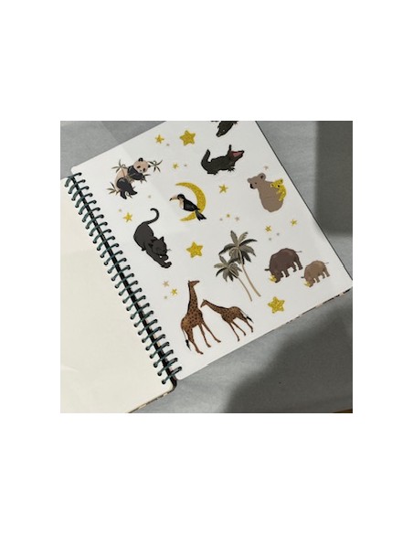 Cahier de Stickers - jeux d'autocollants réutilisables pour enfant Green