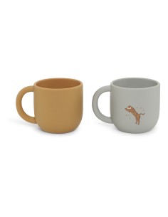 Lot de 2 Tasses à anse en silicone Roar Tigres & Ocre
