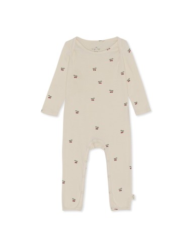 Combinaison pyjama en coton biologique Cherry Beige 12 mois