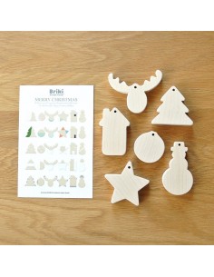 Coffret de Noël décoration en bois pour le sapin 2